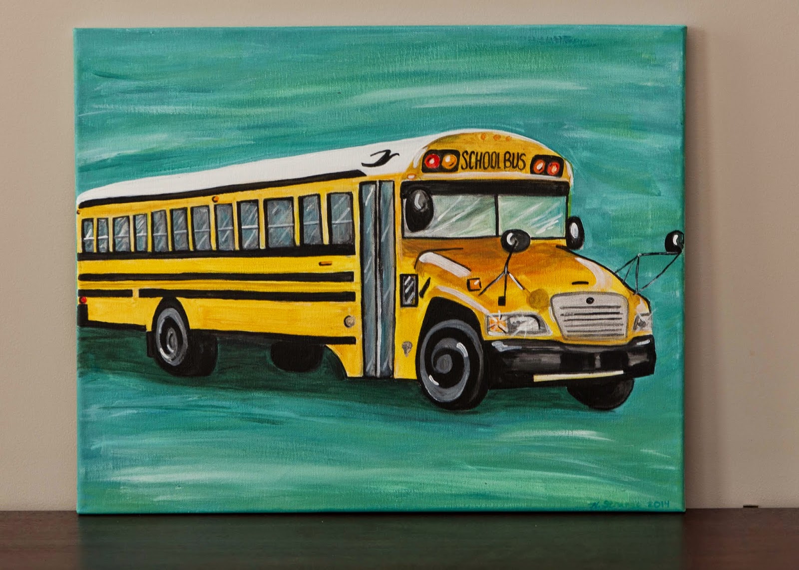 1600x1143 Lilybug Designs School Bus Painting - School Bus Painting