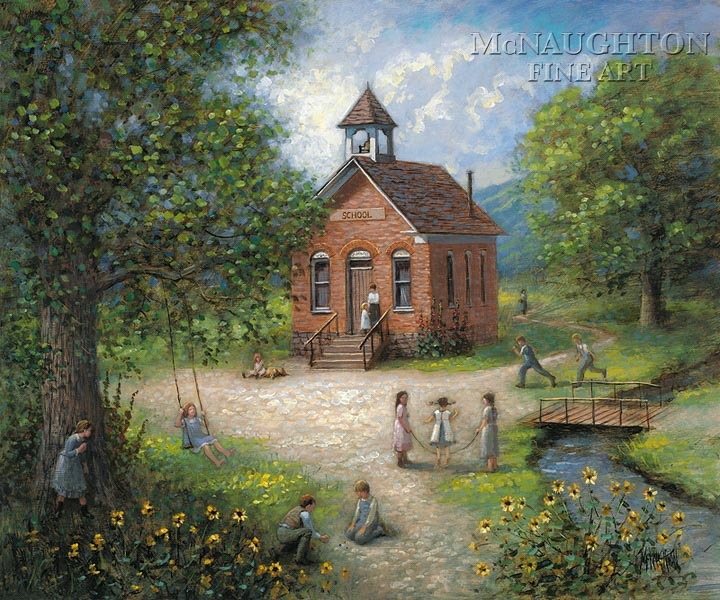 720x600 Old Schoolhouse 11x14 Oe - School House Painting