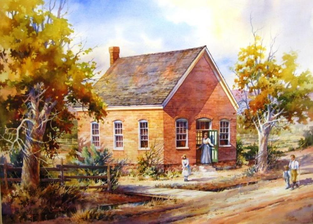 1000x716 Old Schoolhouse - School House Painting