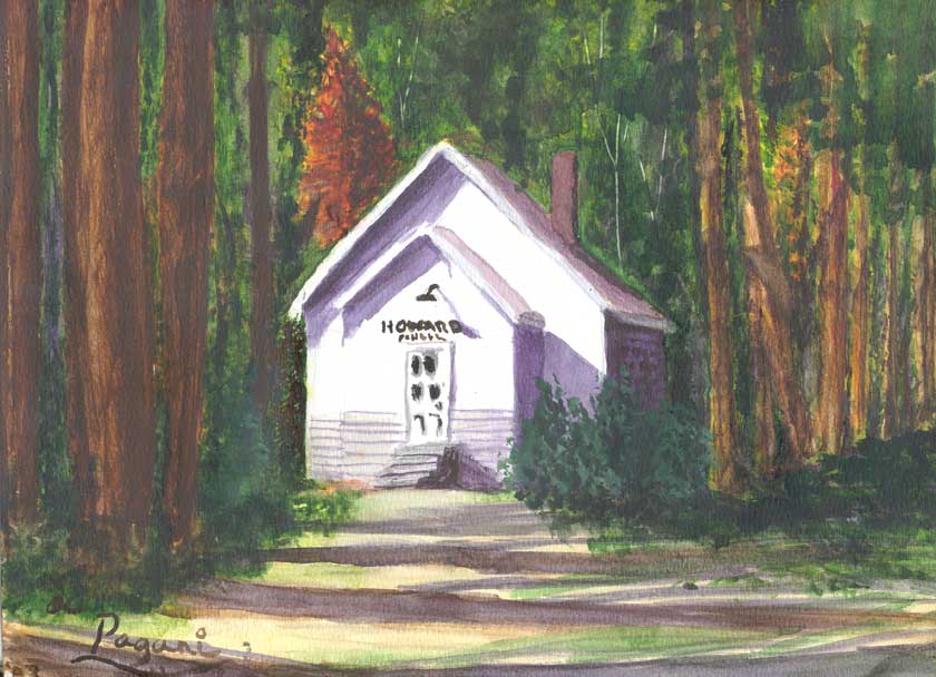 840x608 Very Old Schoolhouse Oregon Impressionist Painting - School House Painting