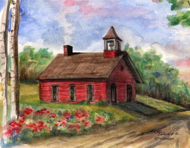 620x482 Country Schoolhouse Note Cards Twindesigns Gift Shop - School House Painting