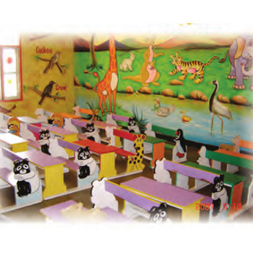 500x500 Kids School Wall Painting - School Kids Painting