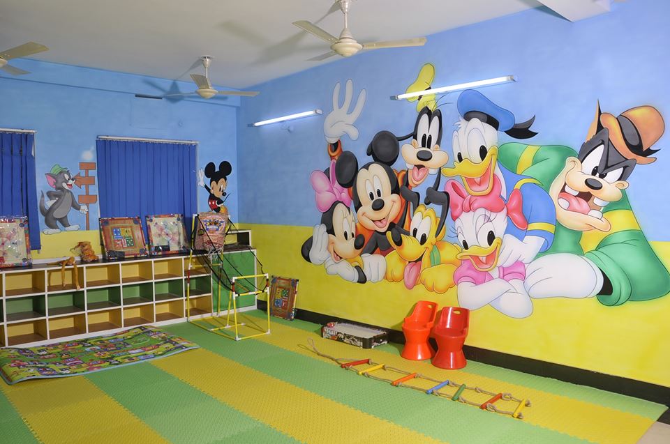 960x637 Playschool Cartoon Painting Works 3d Wall Painting For Play - School Kids Painting