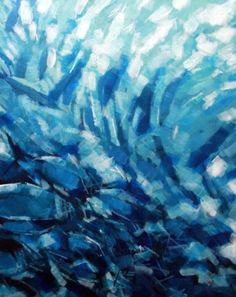 236x297 Oil On Canvas. Abstract Painting Paitings - School Of Fish Painting