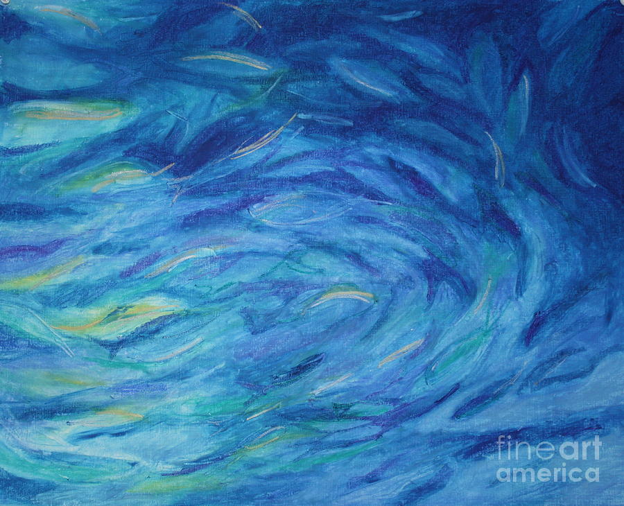 900x730 School Of Fish Pastel By Eva Ryczaj Lemmo - School Of Fish Painting