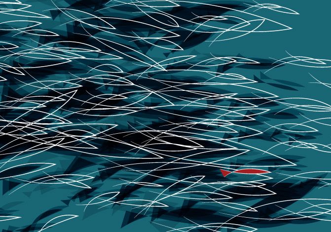 671x470 School Of Fish Artwork Designed For The Rooms Of Creta Maris - School Of Fish Painting