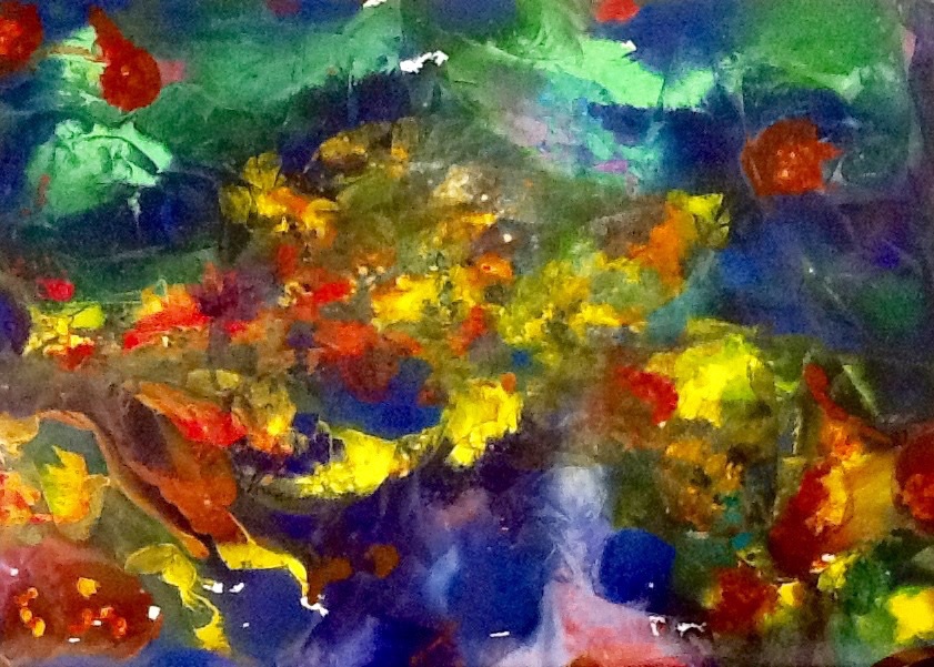 841x601 Azhar Shemdin Artwork School Of Fish Original Painting Acrylic - School Of Fish Painting