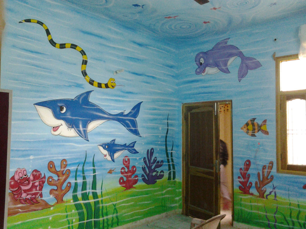1000x750 School Wall Painting For Play School - School Painting