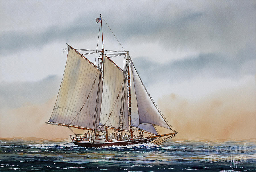 Schooner Painting at PaintingValley.com | Explore collection of ...