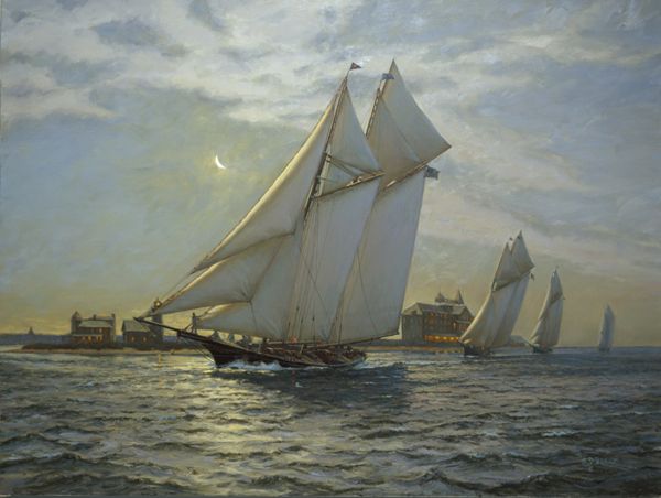 600x452 Paintings Of Schooners Blake Marine Art - Schooner Painting