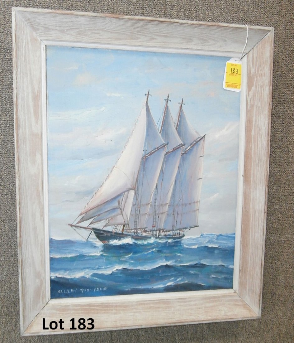 944x1100 Ellery Thompson Painting Schooner Atlantic 1958 - Schooner Painting