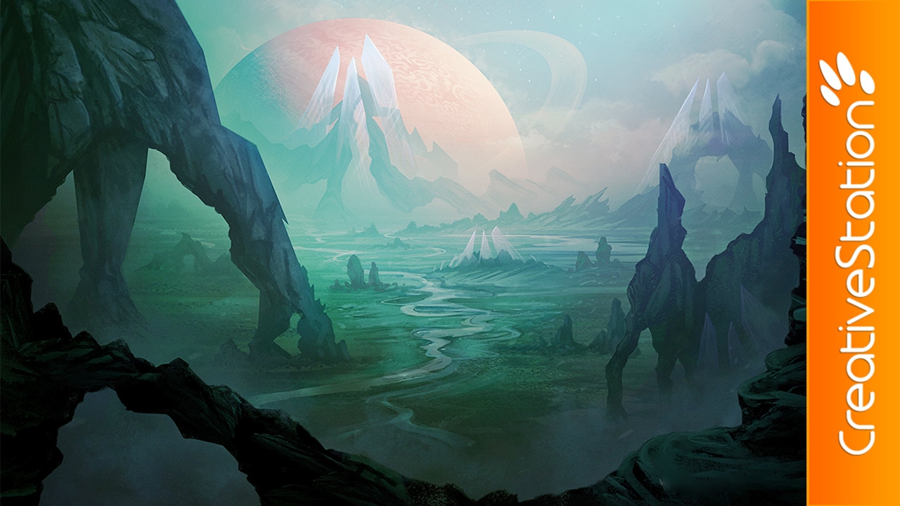 1280x720 Sci Fi Landscape - Sci Fi Painting