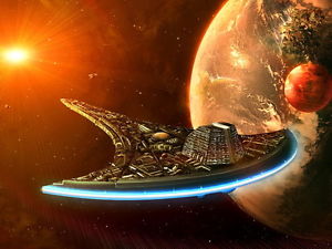 300x225 Space Starship Planet Sci Fi Painting Art Wall Print Poster Ebay - Sci Fi Painting