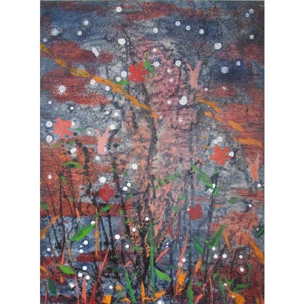 600x600 Original Oil And Acrylic Painting On Canvas. Sunset. The Science - Science Painting