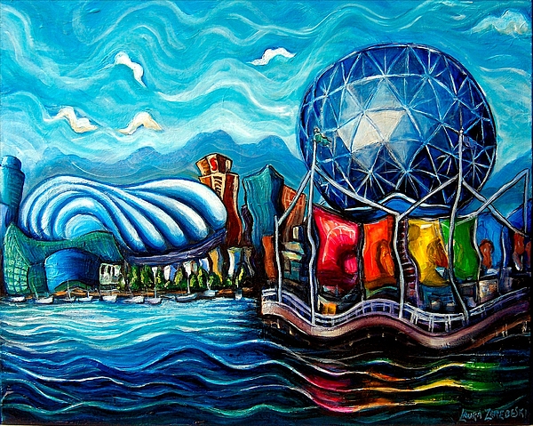 600x479 Science World Painting By Laura Zerebeski - Science Painting