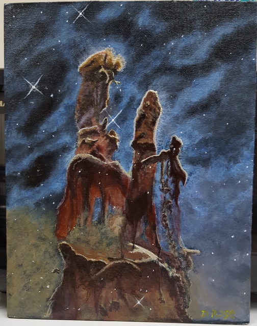 504x640 Daniel Rose Artwork Eagle Nebula Original Painting Acrylic - Science Painting