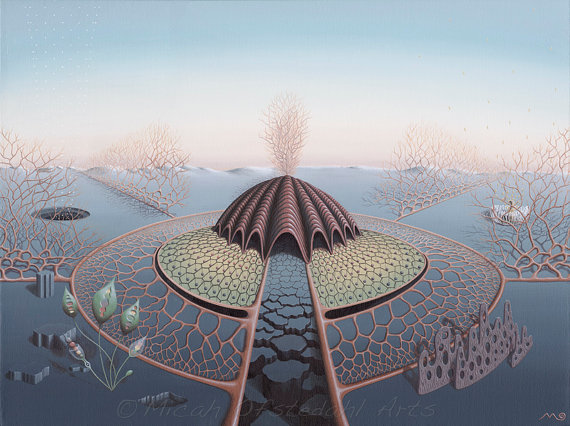 570x426 Surreal Art Print, Biological And Scientific Painting. Science Art - Scientific Painting