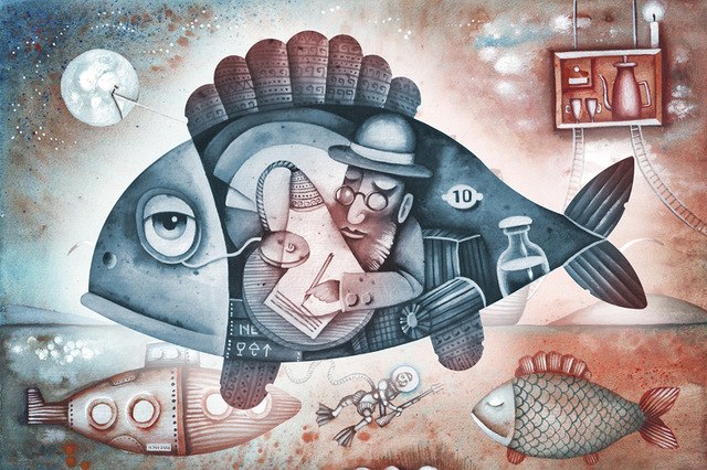 640x426 Scientific Fiction Poster Canvas Painting Picture Scenery Prints - Scientific Painting