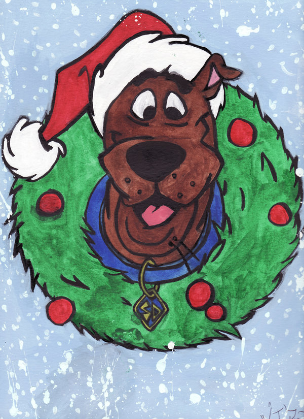600x825 Xmas Scooby Doo Painting By Blackwolftala - Scooby Doo Painting