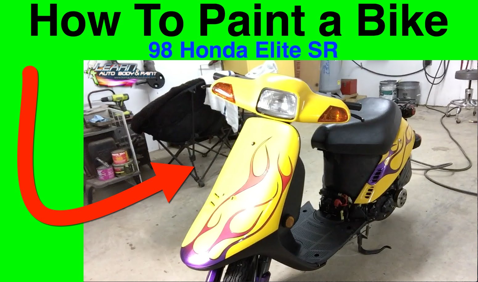 1551x915 How To Paint A Scooter, Moped, Bike Update 98 Honda Elite Sr - Scooter Painting