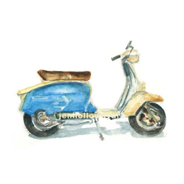 600x600 Lambretta Sx200 Painting Painting Of Lambretta Sx200 Print - Scooter Painting