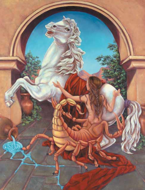 487x640 Horse Scorpio Art Print - Scorpio Painting