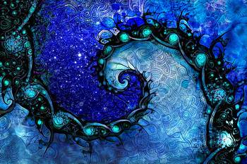 350x233 Nocturne Of Scorpio Fractal Painting By Jaya Prime - Scorpio Painting