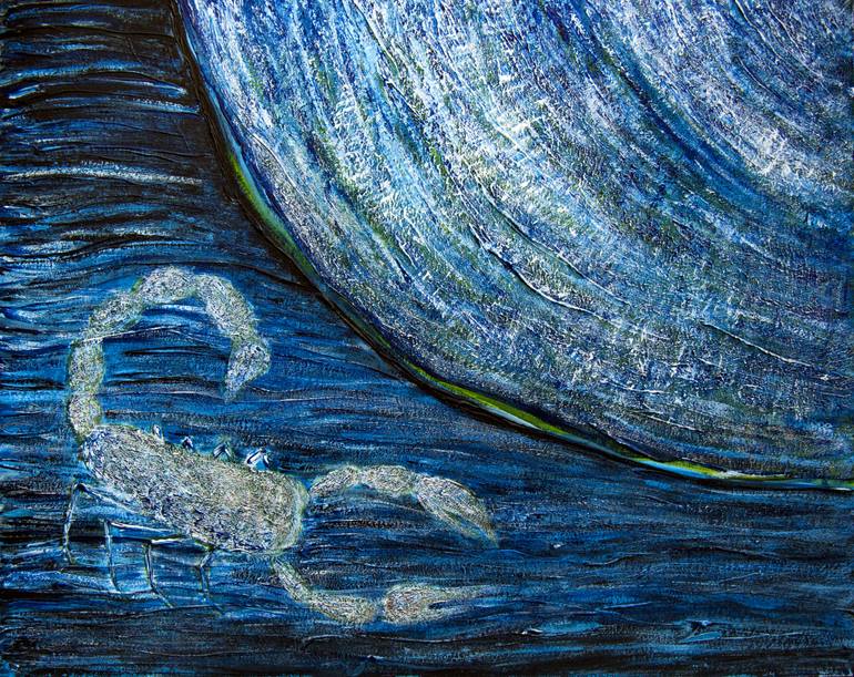 770x611 Saatchi Art Venus In Scorpio Painting By Evgenia Chernova Drabkina - Scorpio Painting