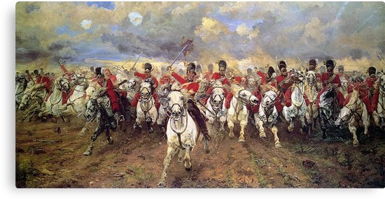 550x285 Scotland Forever! 1881, Battle Waterloo, Lady Butler, Charge - Scotland Forever Painting