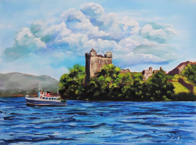 770x568 Saatchi Art Loch Ness Urquhart Castle Scotland Painting By Gordon - Scotland Painting