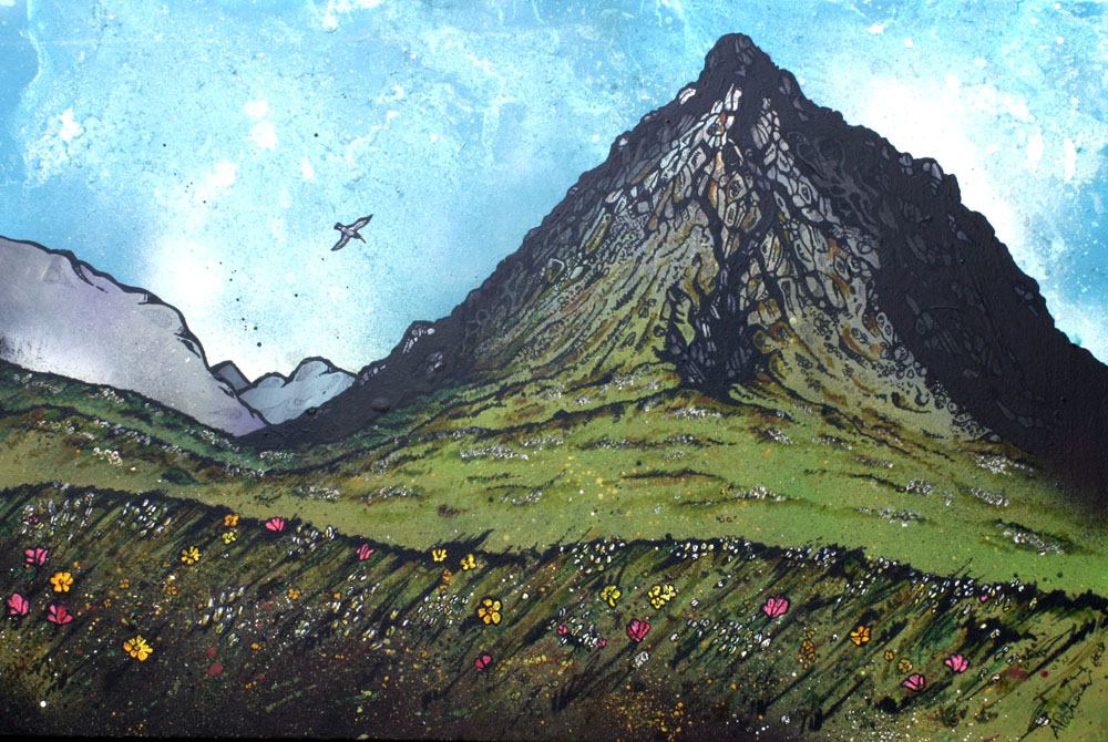 1000x670 Commissioniginal Paintings, Artwork, Mural, Spray Paint - Scottish Highlands Painting