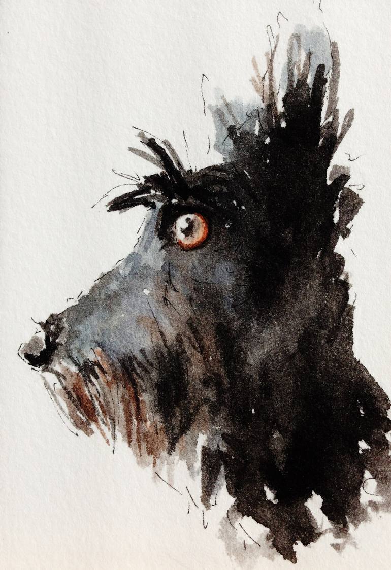 770x1123 Saatchi Art Scottie Dog Painting By Archy Scottie - Scottish Terrier Painting