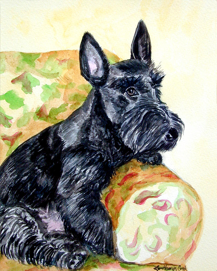 722x900 The Perfect Guest - Scottish Terrier Painting
