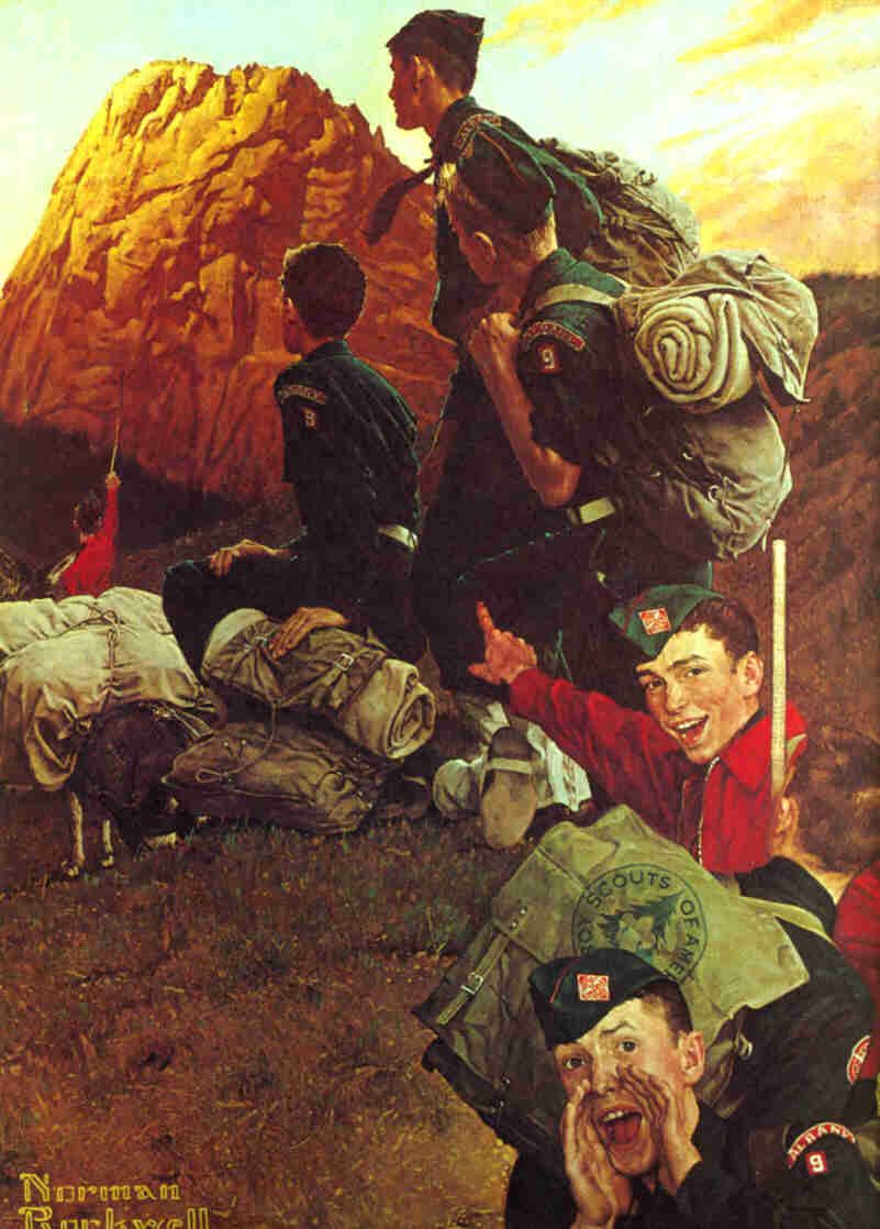 801x1118 Norman Rockwell Painting From 1957 Of Explorer Scouts - Scout Painting