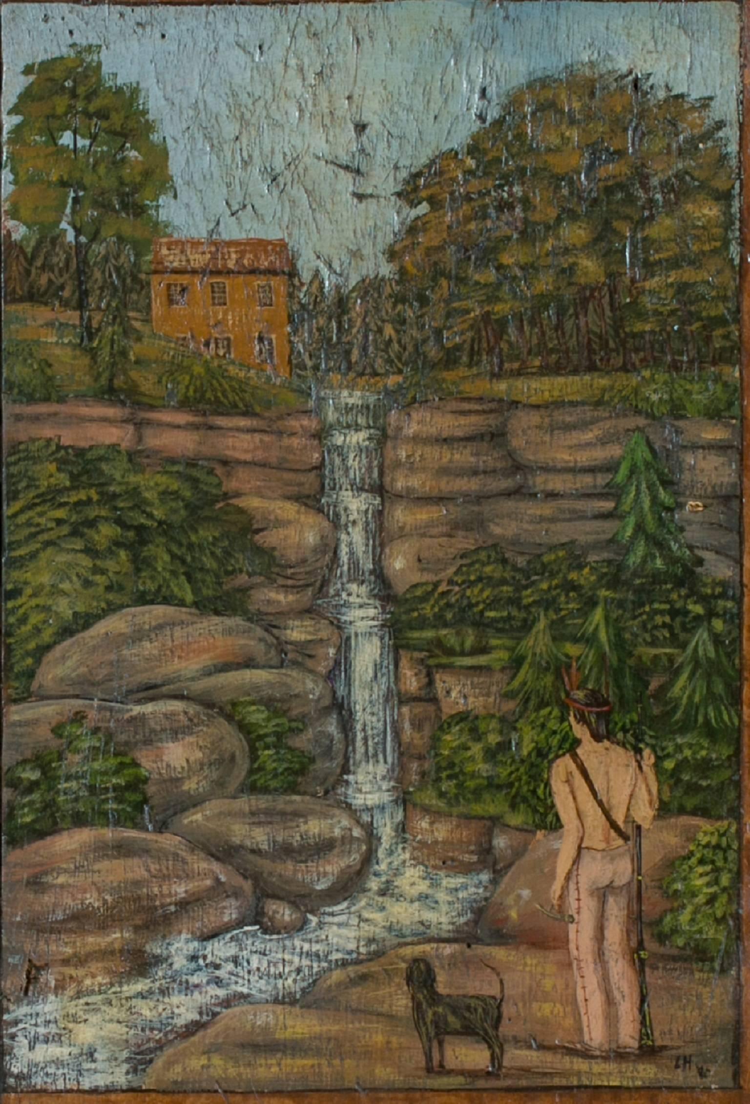 1536x2261 Oil Painting Of Native American Scout By American Folk Artist Lew - Scout Painting