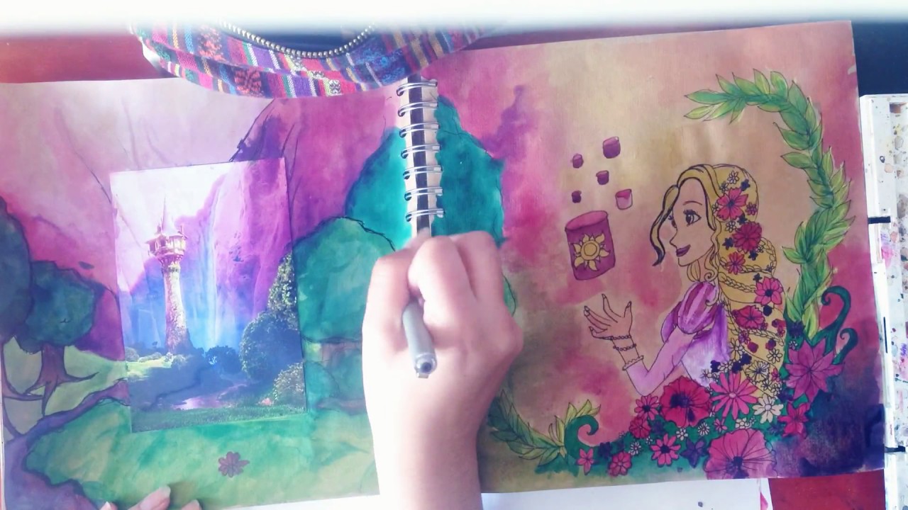 1280x720 Tangled Inspired Scrapbook Painting - Scrapbook Painting