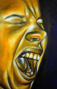 192x300 Girl Screaming Paintings Fine Art America - Screaming Lady Painting