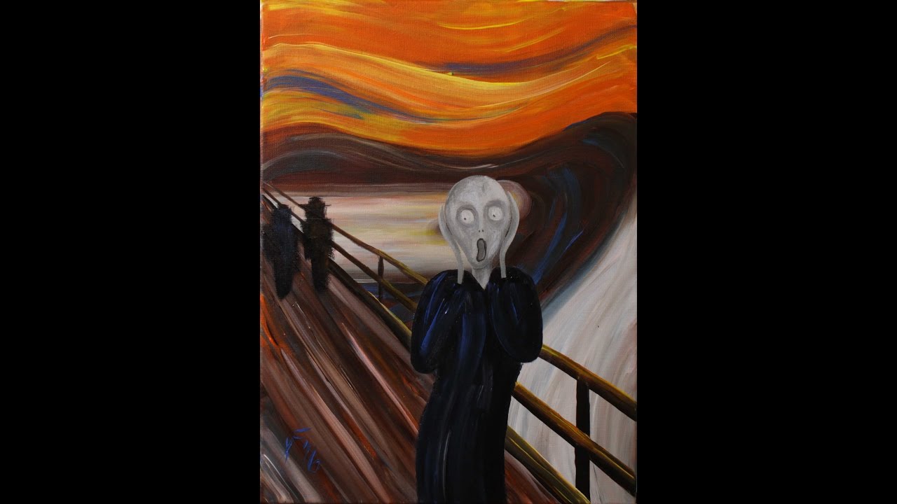 1280x720 The Scream By Edvard Munch Step By Step Acrylic Painting On Canvas - Screaming Lady Painting