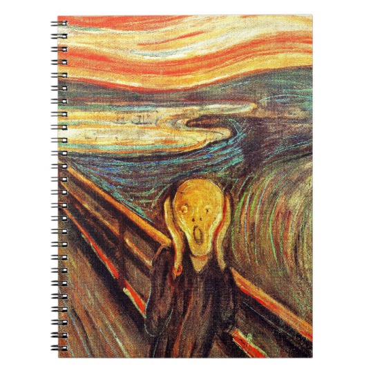 540x540 Scream By Munch ~ Screaming Man W Red Orange Sky Notebook - Screaming Man Painting