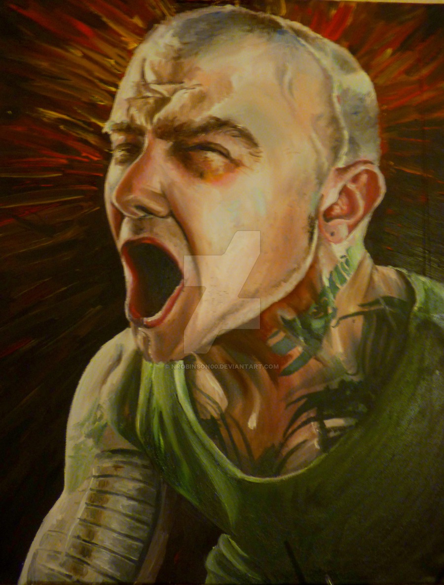 900x1185 Bald Man Screaming By Nrobinson00 - Screaming Man Painting