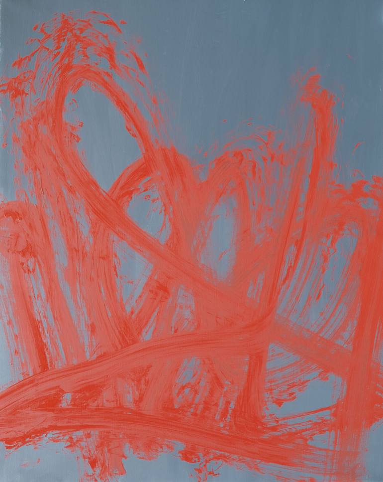 770x968 Saatchi Art Red Scribble Grey Matter Painting By Anders Kumlien - Scribble Painting