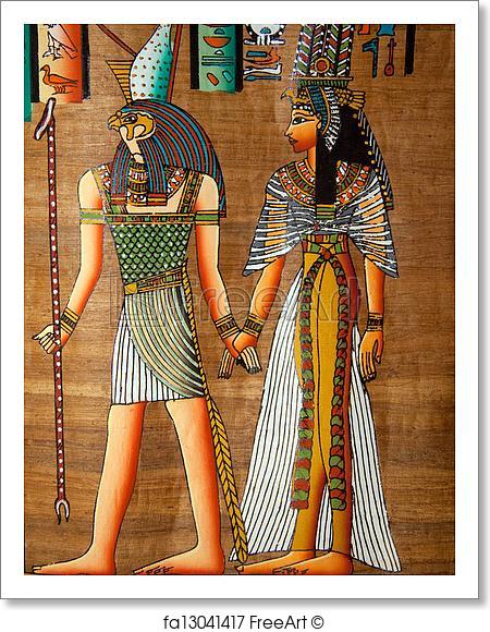 450x580 Free Art Print Of Egyptian Scroll Painting. Beautiful Egyptian - Scroll Painting