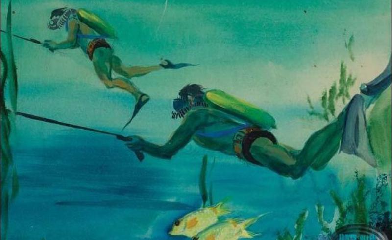 800x491 Scuba Diving Paintings Painting For Home - Scuba Diver Painting
