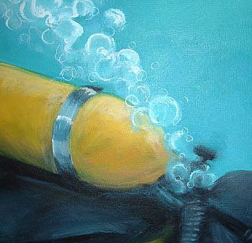 364x350 The Scuba Diver - Scuba Diver Painting