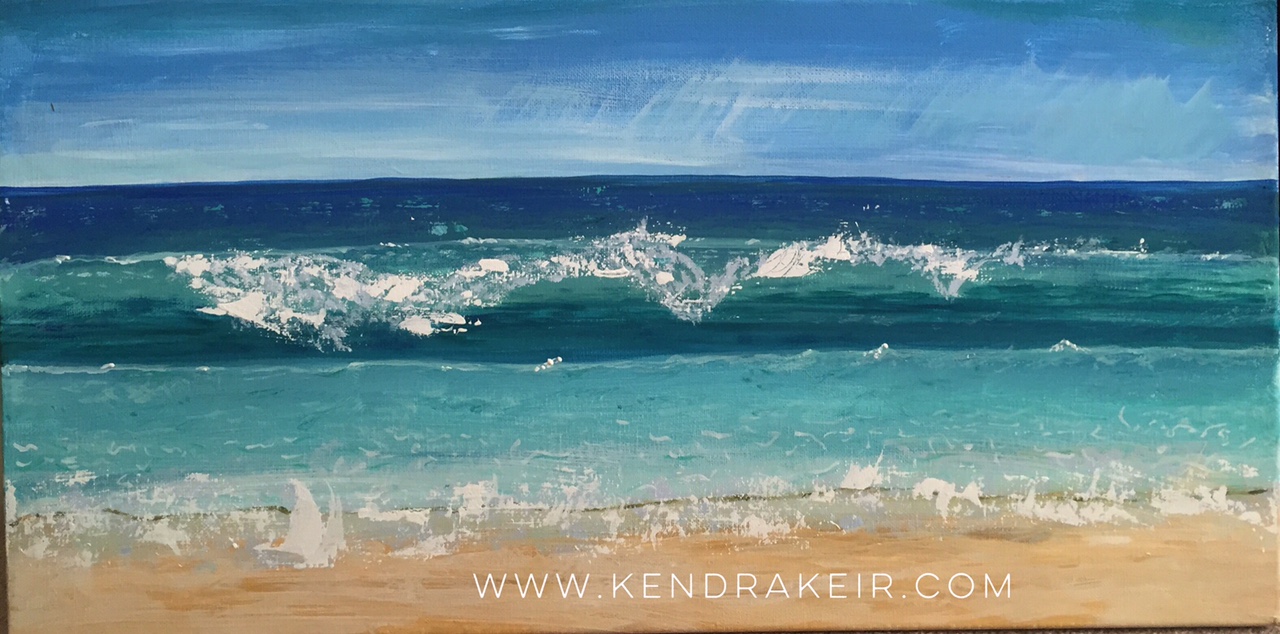 1280x634 Ocean Beach Painting Canvas Art Kendra Keir - Sea Canvas Painting