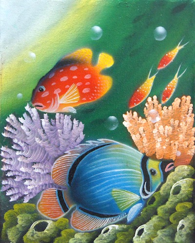400x497 Sea Fish Animal Paintings Uae Dubai Rak - Sea Fish Painting