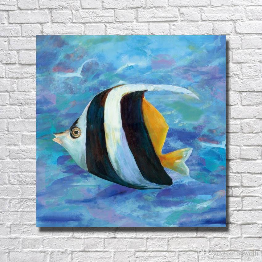 850x850 2018 Top Quality Cheap Modern Paintings Hand Painted Fish Painting - Sea Fish Painting