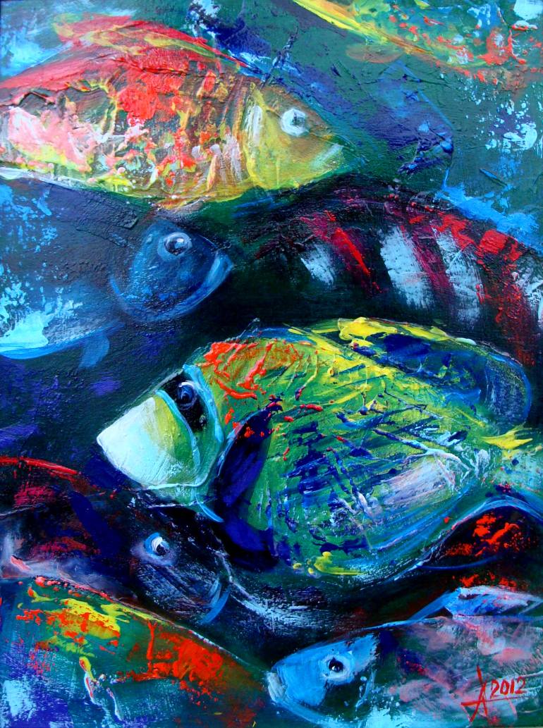 Sea Fish Painting at PaintingValley.com | Explore collection of Sea ...