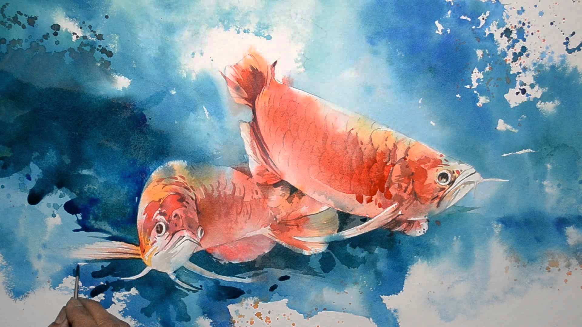 1920x1080 Speed Painting - Sea Fish Painting