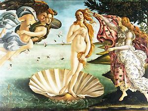 300x225 Painting Sea Shell Goddess Birth Venus Botticelli Art Poster Print - Sea Goddess Painting